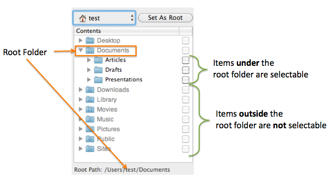 Browsing directory tree